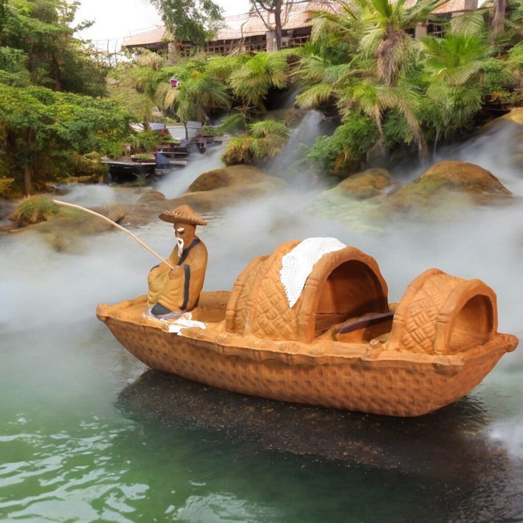 Thuyền gốm tiểu cảnh - Gốm Đức Huy