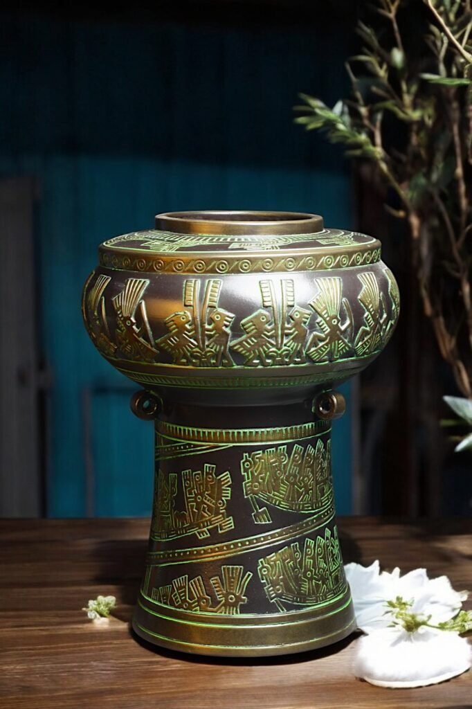 Thap Trong Dong Binh cam hoa decor trang tri Gom Duc Huy