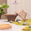 Chậu bonsai mini dáng xẻ quạt – men hạt 3D - Mã CC-07