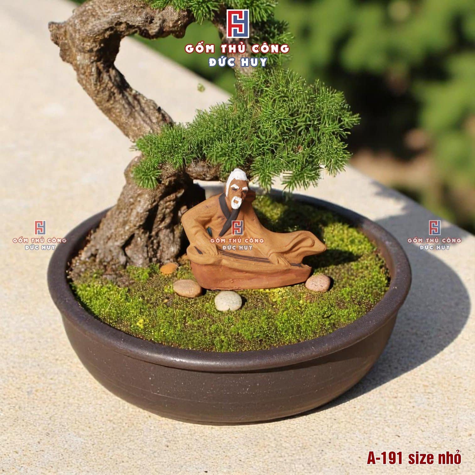 Tượng gốm Ông Lão Đánh Đàn mini - trang trí chậu cây bonsai - Mã A190-A191 10 Tuong gom ong lao danh dan mini trang tri chau cay bonsai 3