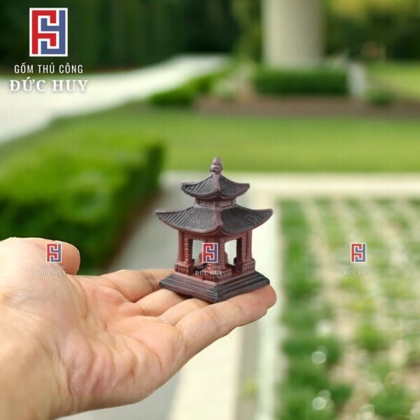 Bộ 8 tiểu cảnh Đình Chùa gốm - Trang trí bonsai - A188 - Hình ảnh 5