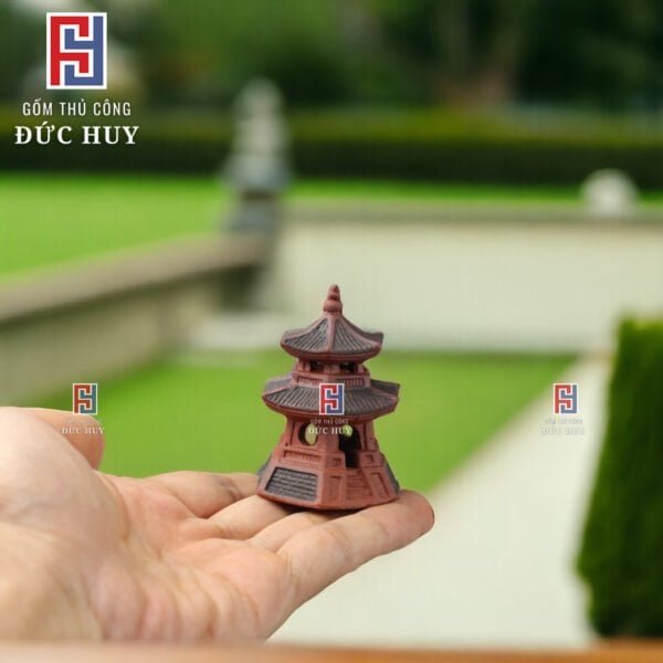 Bộ 8 tiểu cảnh Đình Chùa gốm - Trang trí bonsai - A188 - Hình ảnh 4