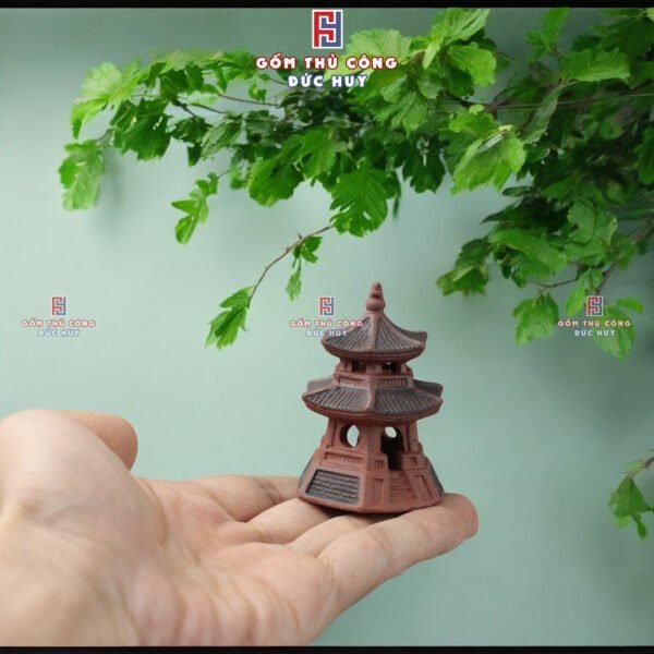 Bộ tiểu cảnh Đình Chùa bằng gốm - Trang trí bonsai - Mã A187 - Hình ảnh 7