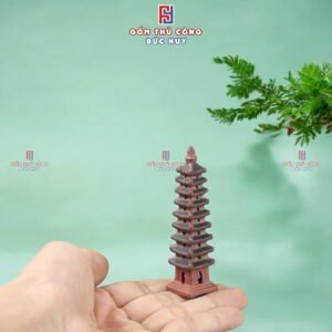 Bo tieu canh Dinh Chua bang gom Trang tri bonsai Ma A187 3
