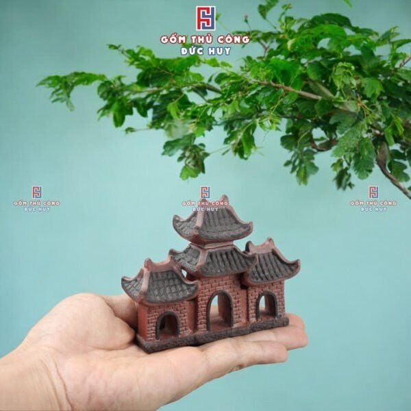 Bộ tiểu cảnh Đình Chùa bằng gốm - Trang trí bonsai - Mã A187 - Hình ảnh 4