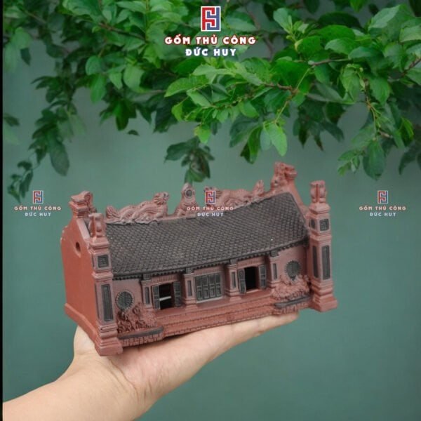 Bộ tiểu cảnh Đình Chùa bằng gốm - Trang trí bonsai - Mã A187 - Hình ảnh 2